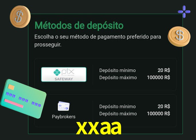 O cassino xxaa oferece uma grande variedade de métodos de pagamento